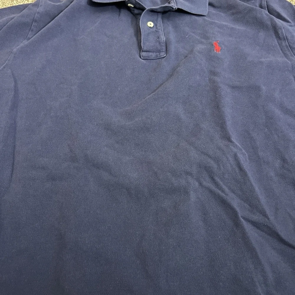 Polo Ralph Lauren Men's XL Navy Blue Short Sleeve Polo Shirt Red Pony Logo